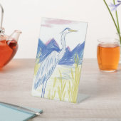 Ooievaars uit een luchtspiegeling reclamebord met voetstuk (Insitu)