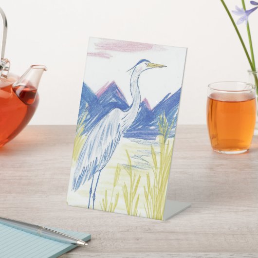 Ooievaars uit een luchtspiegeling reclamebord met voetstuk (Insitu)