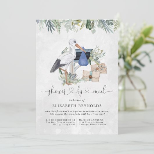 ooievaarsbezorging | Virtueel Baby shower per post Kaart (Staand voorkant)