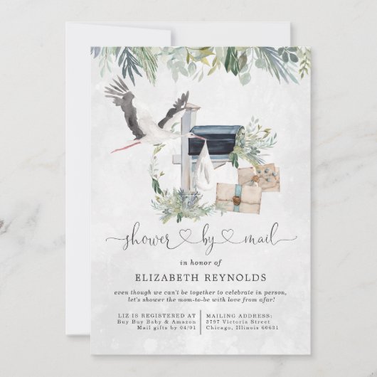 ooievaarsbezorging | Virtueel Baby shower per post Kaart (Voorkant)