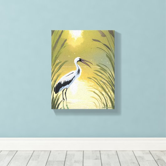 ooievaarsmoeras | Everglades National Park Waterve Canvas Afdruk (Insitu (Houten vloer))