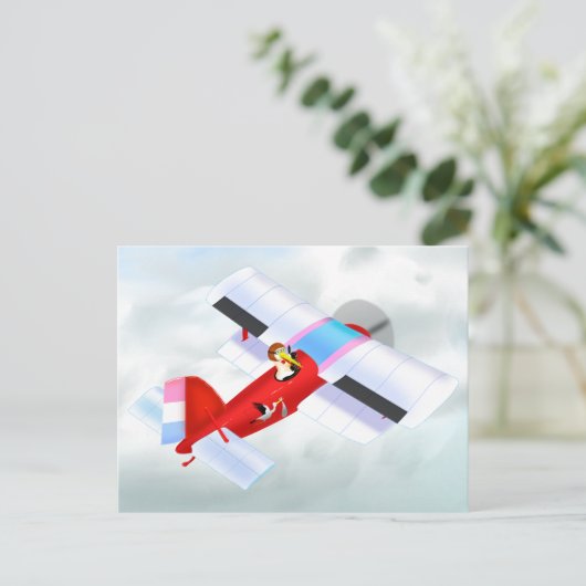 Ooievaarsvliegtuig Briefkaart (Staand voorkant)