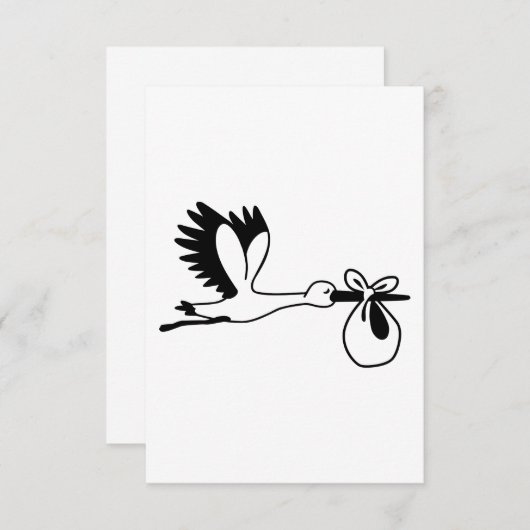 Ooievaarszwangerschap Aankondiging (Voorkant / Achterkant)