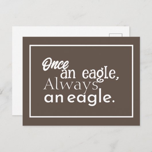 Ooit een adelaar, altijd een adelaar. Ingelijste d Briefkaart (Voorkant / Achterkant)