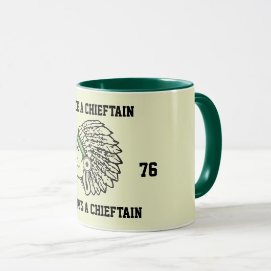 Ooit een hoofdman - altijd een hoofdman - klasse mok (Voorkant rechts)