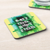 Ooit een rebel, altijd een rebelblauw groen bier onderzetter (Linkerzijde)