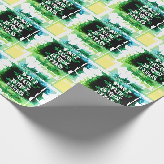 Ooit een rebel, altijd een rebelblauw groen cadeaupapier (Hoek)