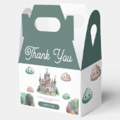 Ooit Green Castle Pastel Baby shower Bedankdoosjes (Geopend)