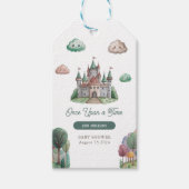 Ooit Green Castle Pastel Baby shower Cadeaulabel (Voorkant)