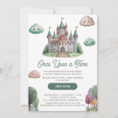 Ooit Green Castle Pastel Baby shower Kaart (Voorkant)