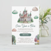 Ooit Green Castle Pastel Baby shower Kaart (Staand voorkant)