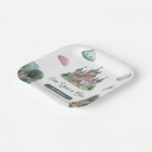 Ooit Green Castle Pastel Baby shower Papieren Bordje (Gebogen)