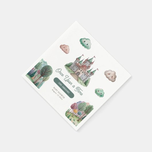 Ooit Green Castle Pastel Baby shower Servet (Hoek)