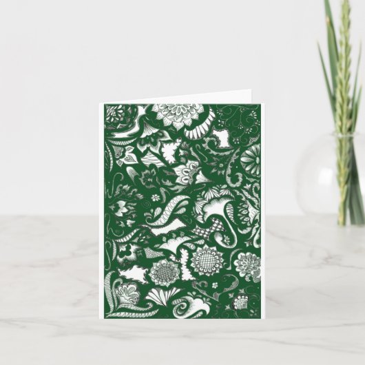 Ooit Groene Notecard Feestdagen Kaart (Voorkant)