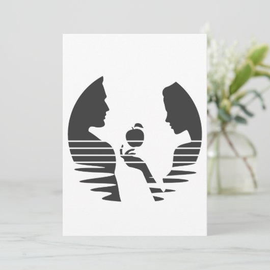 Ooit hands een Apple aan Adam, zwarte versie 1/3 Bedankkaart (Staand voorkant)