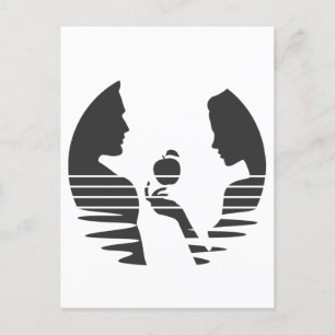 Ooit hands een Apple aan Adam, zwarte versie 1/3 Briefkaart