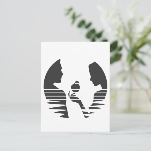 Ooit hands een Apple aan Adam, zwarte versie 1/3 Briefkaart (Staand voorkant)