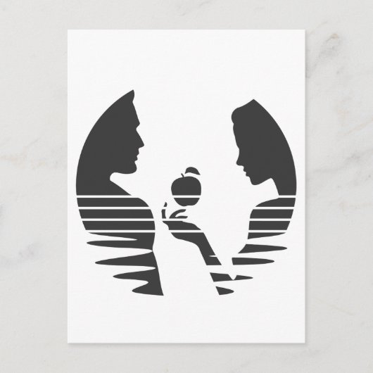 Ooit hands een Apple aan Adam, zwarte versie 1/3 Briefkaart (Voorkant)