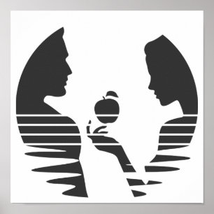 Ooit hands een Apple aan Adam, zwarte versie 1/3 Poster