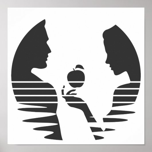 Ooit hands een Apple aan Adam, zwarte versie 1/3 Poster (Voorkant)