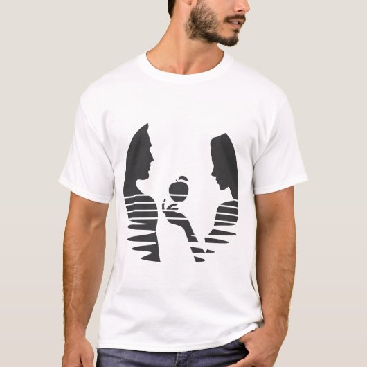 Ooit hands een Apple aan Adam, zwarte versie 1/3 T-shirt (Voorkant)