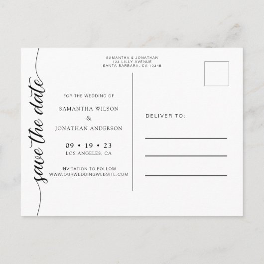 Ooit heeft het een mooie race om het huwelijk. aankondigingskaart (Achterkant)