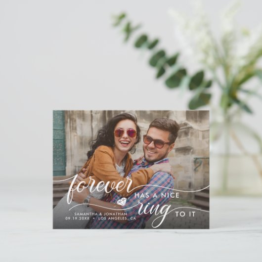 Ooit heeft het een mooie race om het huwelijk. aankondigingskaart (Staand voorkant)