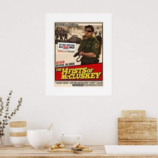 Ooit in Hollywood 14 vuisten van Mclusk Poster (Keuken)
