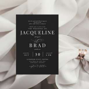 Ooit je zwarte elegante ouders bruiloft kaart