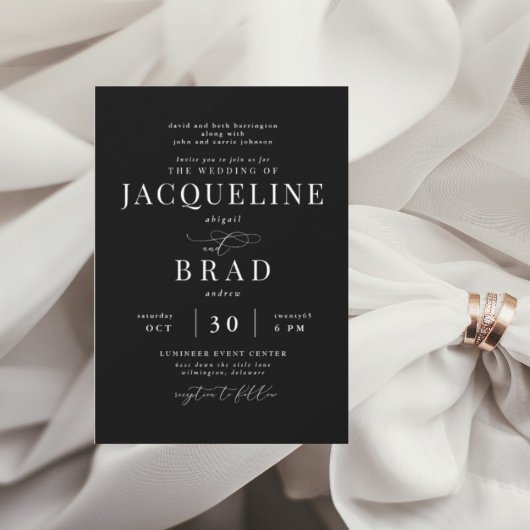 Ooit je zwarte elegante ouders bruiloft kaart