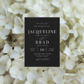 Ooit jouw zwarte elegante bruiloft kaart