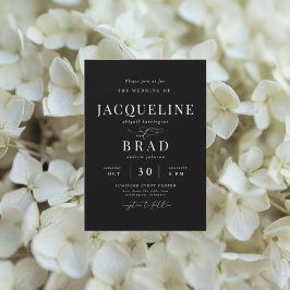 Ooit jouw zwarte elegante bruiloft kaart