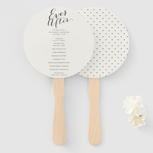 Ooit na Calligrafiescript Chic Wedding Program Handwaaier (Voorkant en achterkant)