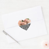 Ooit na Chalkboardbruiloft sparen de Datumzegel Hart Sticker (Envelop)
