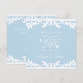 OOIT NA de uitnodiging tot blauwe legante bruiloft (Voorkant / Achterkant)