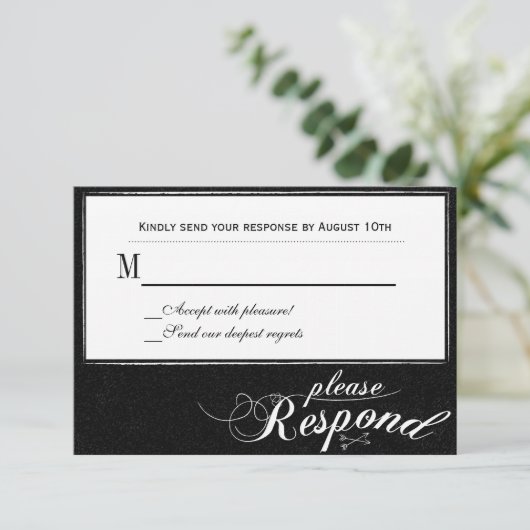 ooit na een chroalkboard-reactiekaart RSVP kaartje (Staand voorkant)