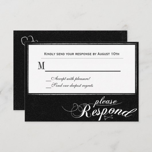 ooit na een chroalkboard-reactiekaart RSVP kaartje (Voorkant / Achterkant)