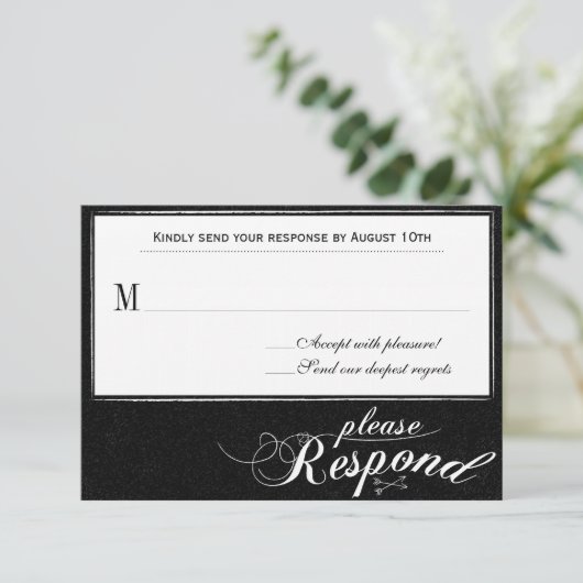 ooit na een chroalkboard-reactiekaart RSVP kaartje (Staand voorkant)