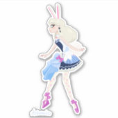 Ooit na hoge bunny blanc Alice paasticker Sticker (Voorkant)