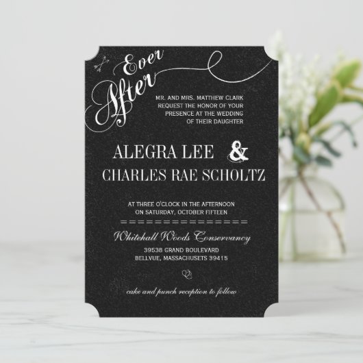 Ooit na uitnodiging van het chroalkboard (Staand voorkant)