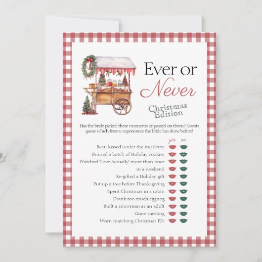 Ooit of Nooit Feestelijke Markt Bruidskaart Kaart (Voorkant)