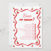 Ooit of Nooit Retro Cherry Shower Game Card Kaart (Voorkant)