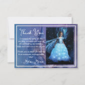 Ooit Prinses Blauw Kasteel Verjaardag Bedankkaart (Voorkant)