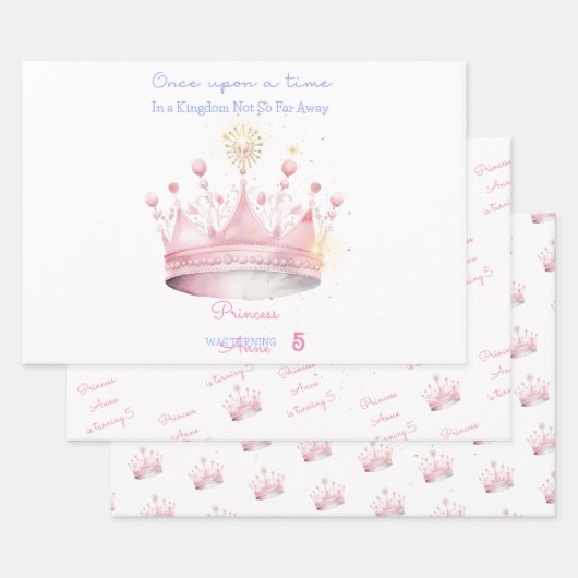 Ooit, Prinses Verjaardag Inpakpapier Vel (Set)