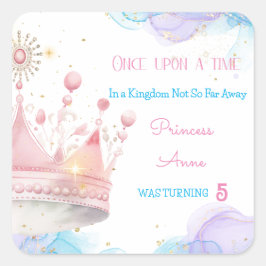 Ooit, Prinses Verjaardag Vierkante Sticker