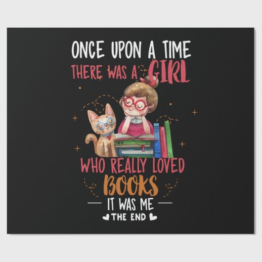 Ooit was er een meisje dat echt boekt cadeaupapier (Vlak)