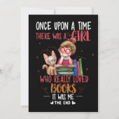 Ooit was er een meisje dat echt boekt feestdagenkaart (Voorkant)