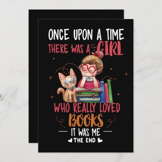 Ooit was er een meisje dat echt boekt feestdagenkaart (Voorkant / Achterkant)
