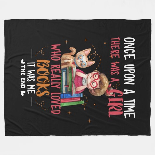 Ooit was er een meisje dat echt boekt fleece deken (Voorkant (Horizontaal))