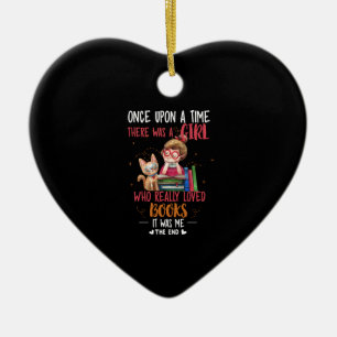 Ooit was er een meisje dat echt boekt keramisch ornament